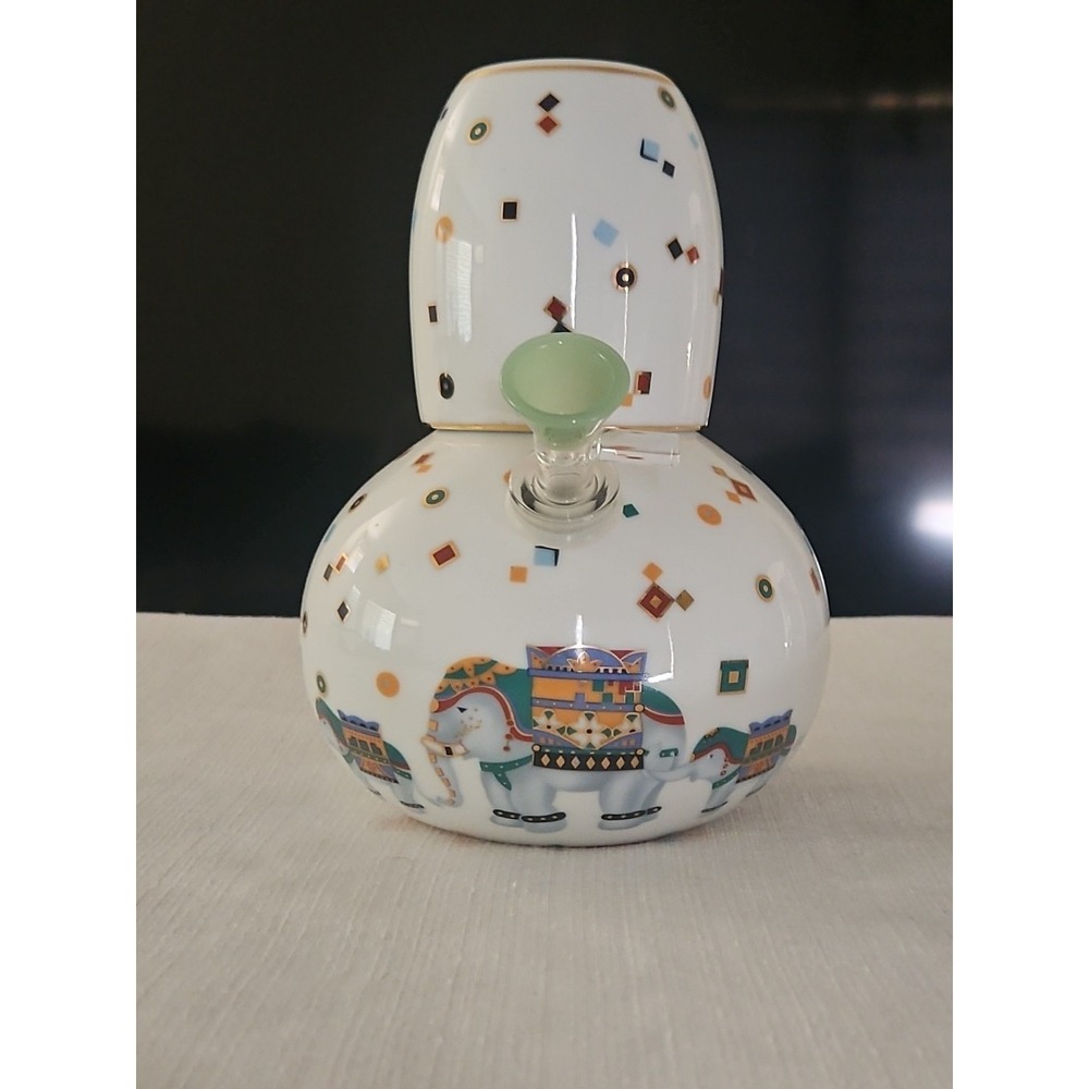 💜Cute! Nantucket Carafe w Cup Elephant Parade Repurposed Into Unique Water Bong